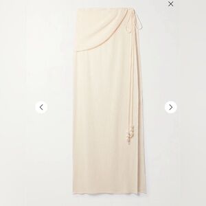Magda Butrym Cream Maxi Wrap Skirt w/ Pearl Detail 🤍